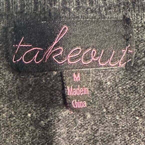 Takeout Women's Gray V-Neck Sweater - Picture 4 of 4